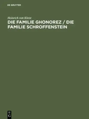 Cover of Die Familie Ghonorez / Die Familie Schroffenstein