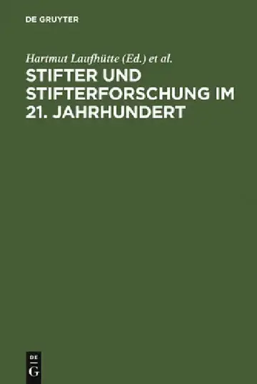 Cover of Stifter und Stifterforschung im 21. Jahrhundert