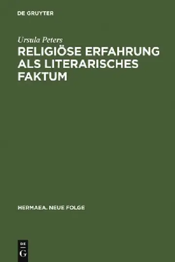 Cover of Religiöse Erfahrung als literarisches Faktum