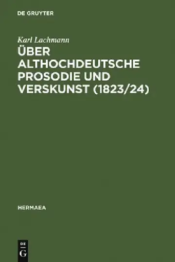 Cover of Über althochdeutsche Prosodie und Verskunst (1823/24)