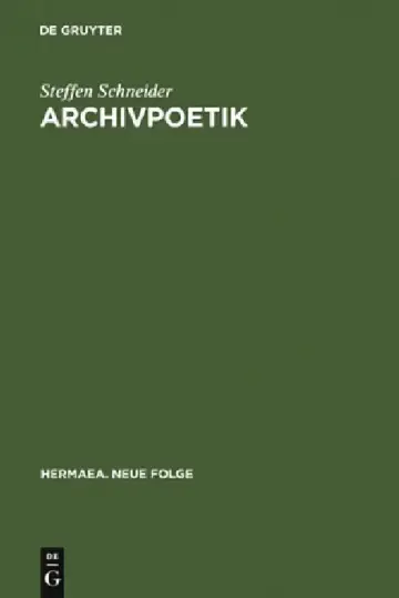 Cover of Archivpoetik