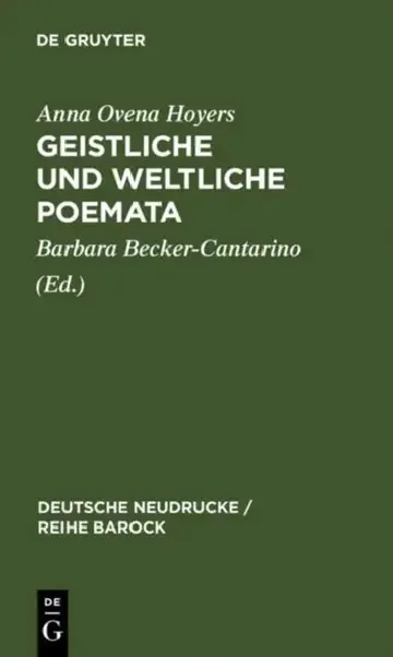 Cover of Geistliche und Weltliche Poemata