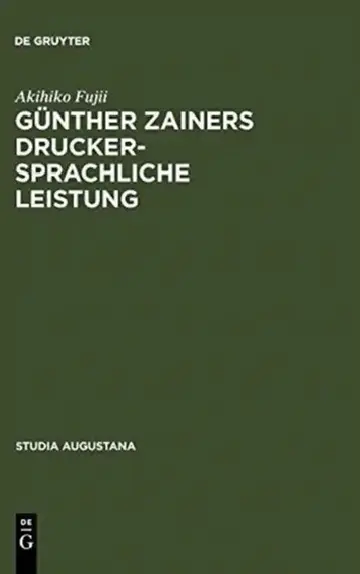 Cover of Günther Zainers druckersprachliche Leistung