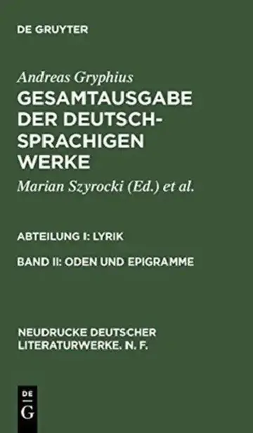 Cover of Oden und Epigramme