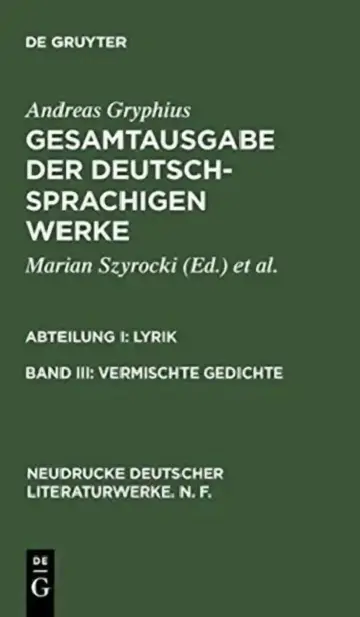 Cover of Vermischte Gedichte