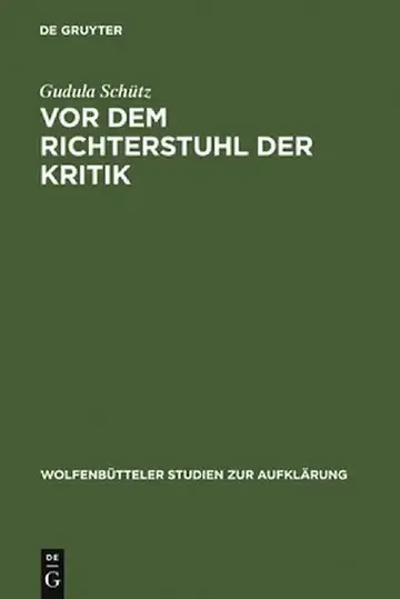 Cover of VOR Dem Richterstuhl Der Kritik