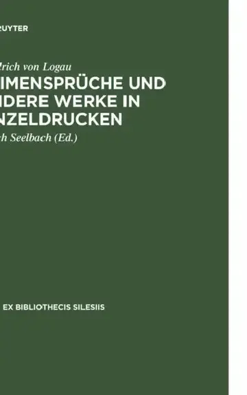 Cover of Reimensprche Und Andere Werke in Einzeldrucken
