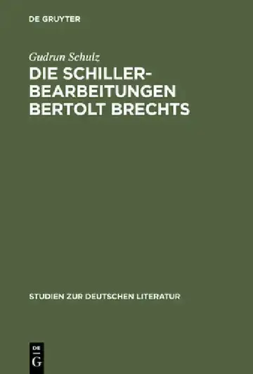 Cover of Die Schillerbearbeitungen Bertolt Brechts