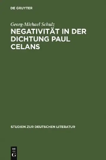 Cover of Negativität in Der Dichtung Paul Celans