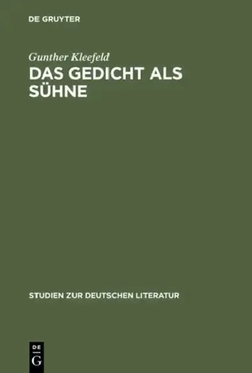 Cover of Das Gedicht als Sühne