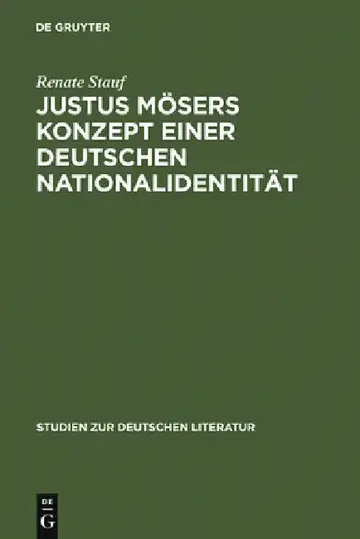 Cover of Justus Mösers Konzept einer deutschen Nationalidentität