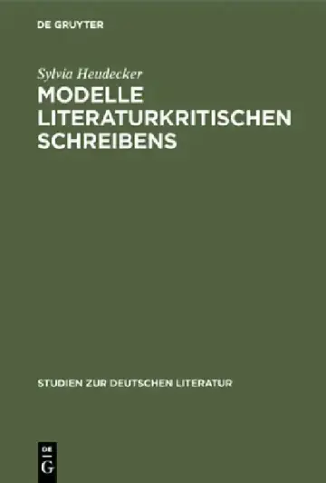 Cover of Modelle literaturkritischen Schreibens