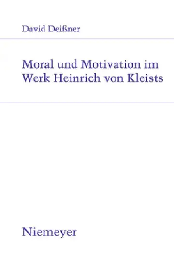 Cover of Moral und Motivation im Werk Heinrich von Kleists