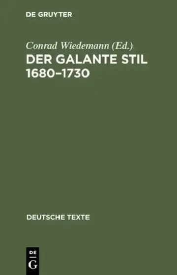 Cover of Der galante Stil 1680-1730