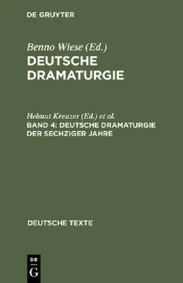Cover of Deutsche Dramaturgie, Band 4, Deutsche Dramaturgie der Sechziger Jahre