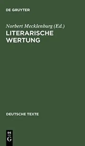 Cover of Literarische Wertung