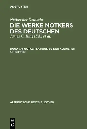 Cover of Notker Latinus Zu Den Kleineren Schriften