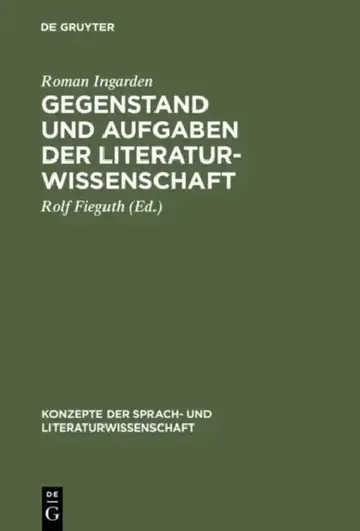 Cover of Gegenstand und Aufgaben der Literaturwissenschaft
