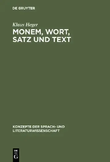 Cover of Monem, Wort, Satz und Text