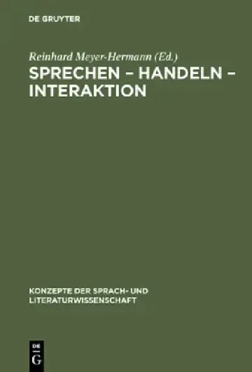 Cover of Sprechen - Handeln - Interaktion
