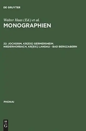 Cover of Monographien, 22, Jockgrim, Kr[eis] Germersheim. Niederhorbach, Kr[eis] Landau - Bad Bergzabern