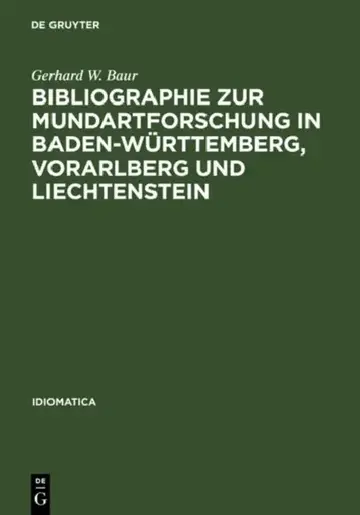 Cover of Bibliographie Zur Mundartforschung in Baden-Wrttemberg, Vorarlberg Und Liechtenstein