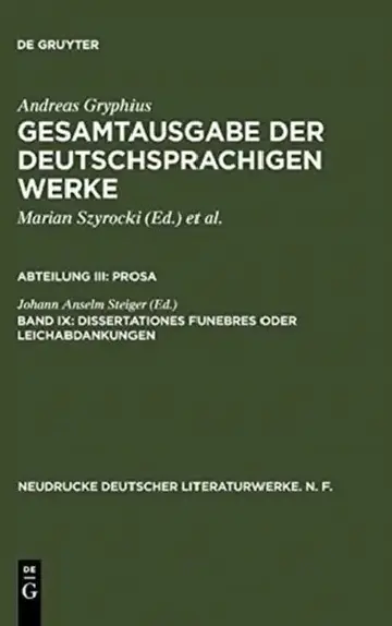 Cover of Dissertationes Funebres Oder Leichabdankungen