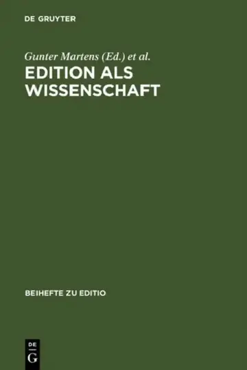 Cover of Edition als Wissenschaft