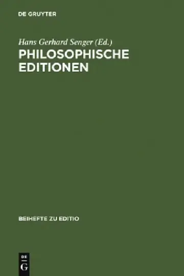 Cover of Philosophische Editionen