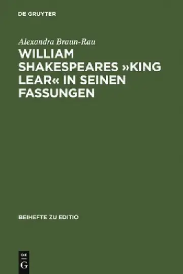 Cover of William Shakespeares »King Lear« in Seinen Fassungen