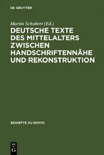 Cover of Deutsche Texte des Mittelalters zwischen Handschriftennähe und Rekonstruktion
