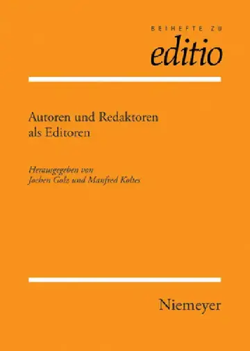 Cover of Autoren Und Redaktoren ALS Editoren