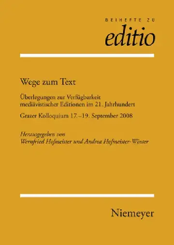 Cover of Wege Zum Text