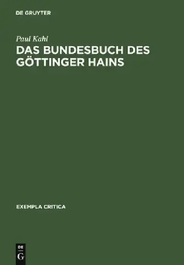 Cover of Das Bundesbuch des Göttinger Hains