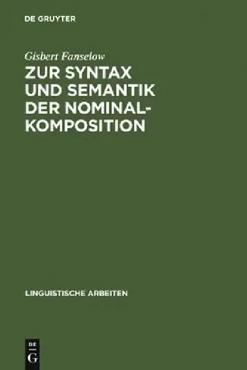 Cover of Zur Syntax und Semantik der Nominalkomposition