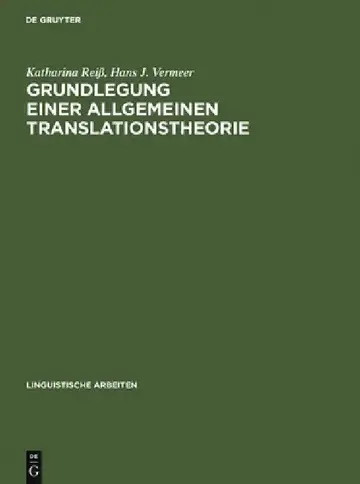 Cover of Grundlegung einer allgemeinen Translationstheorie