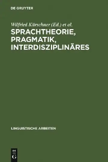 Cover of Sprachtheorie, Pragmatik, Interdisziplinäres