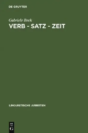 Cover of Verb - Satz - Zeit