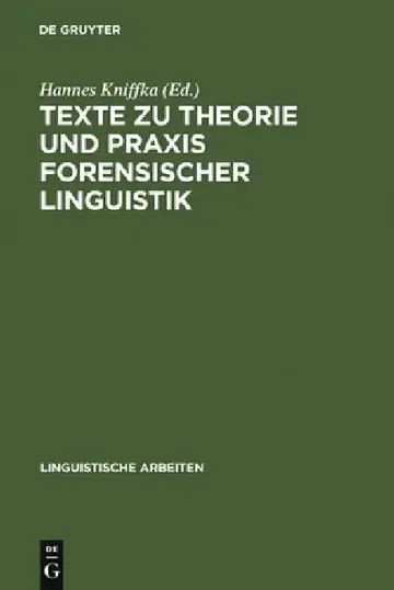 Cover of Texte Zu Theorie Und PRAXIS Forensischer Linguistik