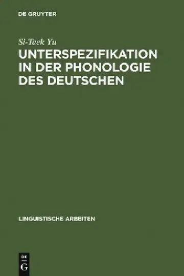 Cover of Unterspezifikation in der Phonologie des Deutschen