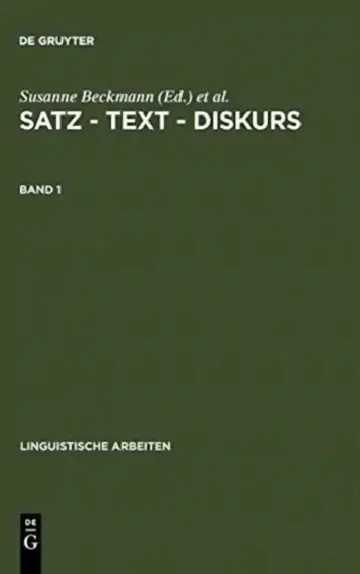 Cover of Satz - Text - Diskurs. Band 1