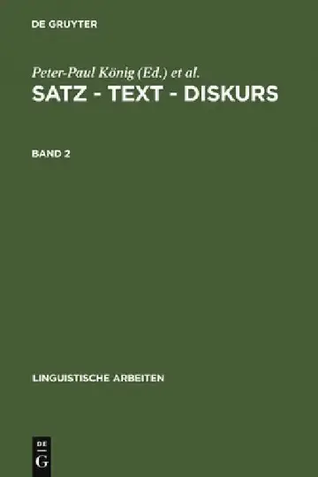 Cover of Satz - Text - Diskurs. Band 2