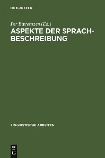 Cover of Aspekte der Sprachbeschreibung