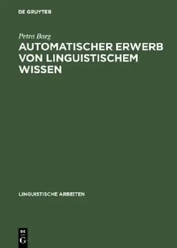 Cover of Automatischer Erwerb von linguistischem Wissen