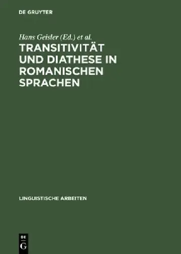 Cover of Transitivität Und Diathese in Romanischen Sprachen