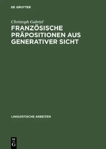 Cover of Französische Präpositionen aus generativer Sicht