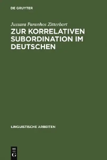 Cover of Zur Korrelativen Subordination Im Deutschen