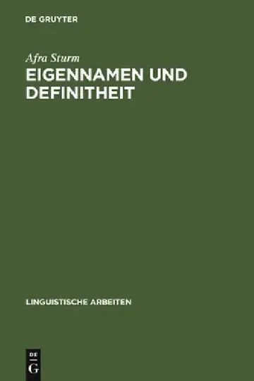 Cover of Eigennamen und Definitheit