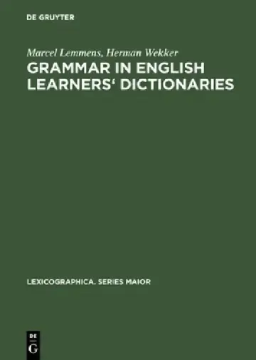 Cover of Grammar in English learners' dictionaries
