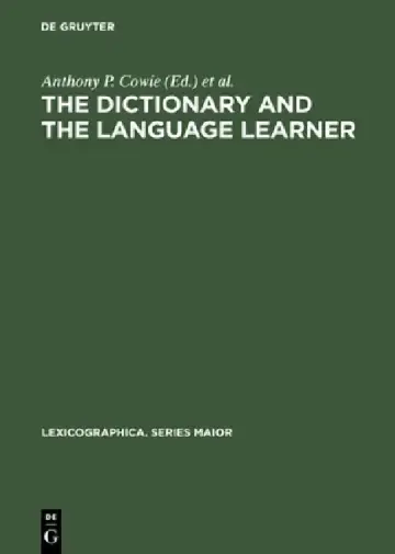 Cover of The dictionary and the language learner